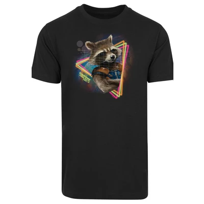 Afbeelding van F4NT4STIC Marvel Guardians OF THE Galaxy NEON Rocket Premium Superhelden Tshirt print, Heren, Maat: 3XL, Black