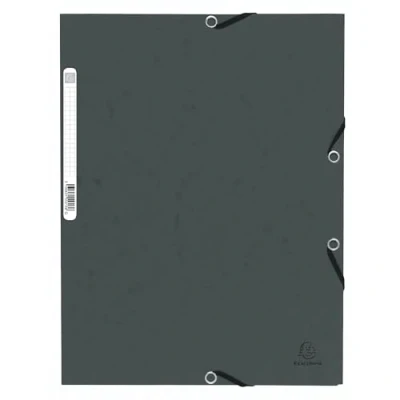 Afbeelding van Exacompta 55313E Verpakking (met 10 verzamelmappen, met rugetiket, 355 g, 3 kleppen, elastiek, DIN A4, 21 x 29,7 cm) stuks grijs