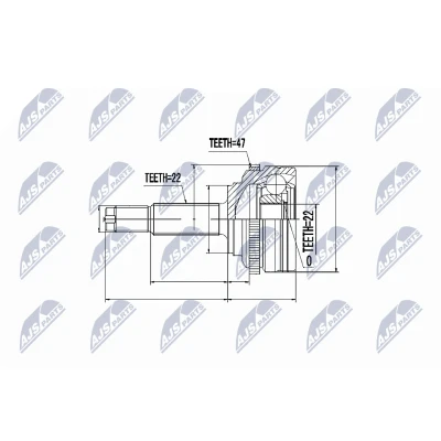 Afbeelding van Homokineet reparatie set, aandrijfas NTY NPZ DW 021