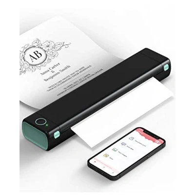 Afbeelding van Phomemo M08F Thermal Printer Draagbare Draadloze A4 Mobiele Printers voor Thuisgebruik Kantoor, Bluetooth Inkless Compatibel met Laptops &amp; Smartphone,Zwart
