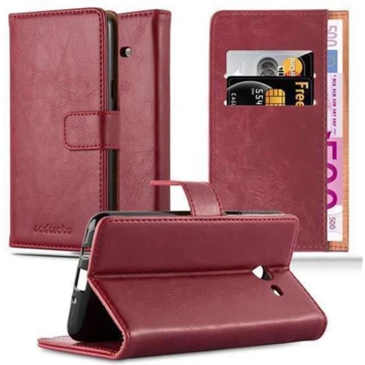 Afbeelding van Cadorabo Hoesje geschikt voor Samsung Galaxy J3 2017 US Version in WIJN ROOD Beschermhoes met magnetische sluiting, standfunctie en kaartvakje Book Case Cover Etui