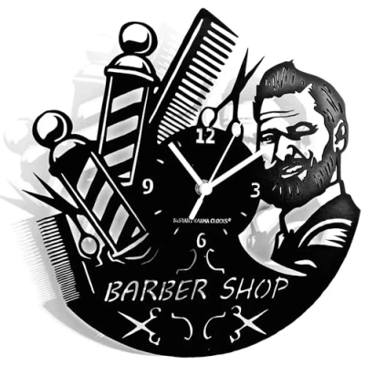 Afbeelding van Instant Karma Clocks Wandklok Barber Shop Barbier kapper baard salon schoonheid