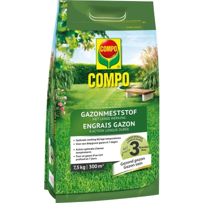 Afbeelding van COMPO Gazonmeststof Lange werking milieuvriendelijke meststof 100 dagen zak 7,5 kg (300 m²)