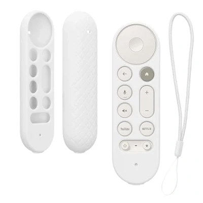 Afbeelding van kwmobile hoes geschikt voor Google TV Streamer 4K Siliconen anti slip afstandsbediening in wit