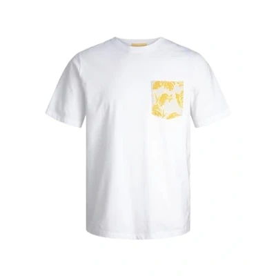Afbeelding van Jack &amp; Jones Gedruckt Rundhals Tshirt print, Heren, Maat: Small, Bright white