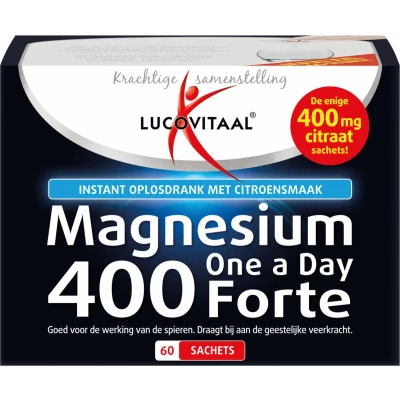 Afbeelding van 2x Lucovitaal Magnesium 400 Forte One a Day 60 sachets
