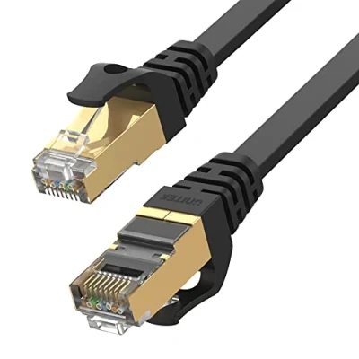 Afbeelding van Unitek C1897BK Ethernet platte kabel Cat.7 2 M RJ45 vergulde stekker 100% koperdraden SSTP dubbel afgeschermde Twisted Pair structuur compatibel met 10GBaseT