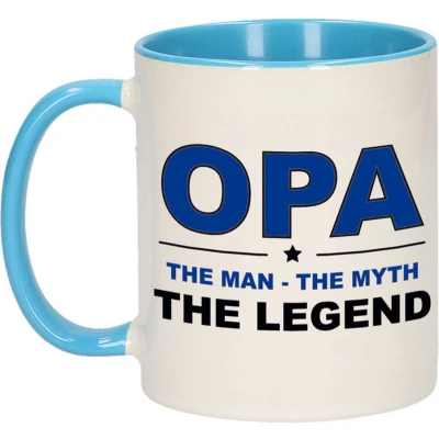 Afbeelding van Opa the legend cadeau mok / verjaardag beker 300 ml feest mokken