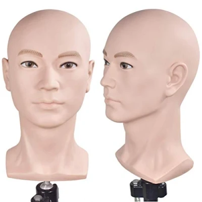 Afbeelding van Ba Sha Training Hoofd Cosmetologie Mannequin Bald Mannekin voor Pruiken Maken Pruik Display Hoed Glazen met Vrije Klem