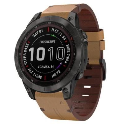 Afbeelding van Leren bandje Lichtbruin Garmin Forerunner 745 / 935 945 955 965