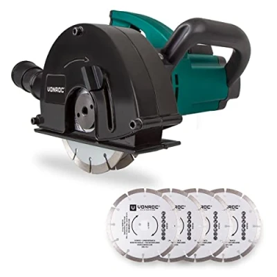 Afbeelding van VONROC Muurfrees Sleufmachine 1700W Ø150MM Incl. 6 stuks diamantschijven &amp; opbergtas