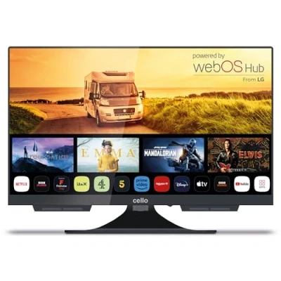 Afbeelding van Cello C1924WS Trav 19&quot; inch SMART 12V Camping Travel TV frameless Triple Tuner Bluetooth &quot;WebOS by LG&quot;. &quot;Pitch Perfect&quot; speaker Disney+ Netflix camper vrachtwagen boot Made in Europe [2024]