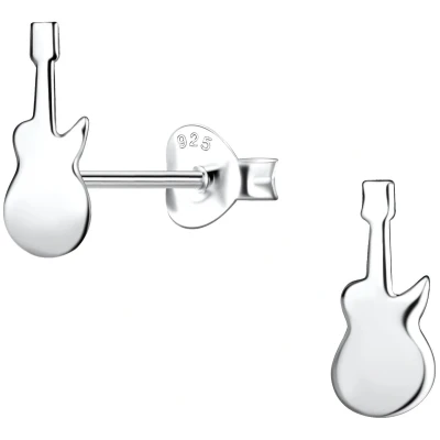 Afbeelding van JoyS Zilveren gitaar oorbellen 4 x 10 mm sterling zilver 925 gepolijst
