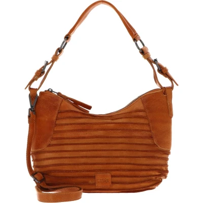 Afbeelding van FREDsBRUDER Leren Schoudertas Riffel Fectors Midi Hobo Bag Orange Oranje