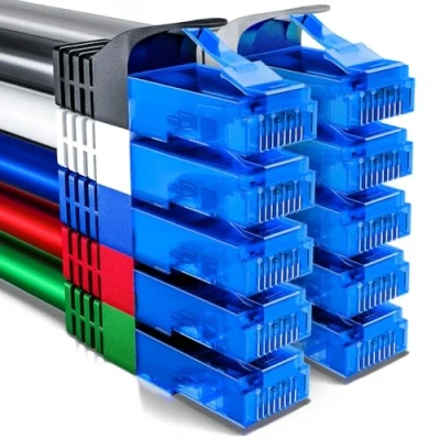 Afbeelding van deleyCON 10x 1m CAT6 Netwerkkabel Set U UTP RJ45 CAT 6 LAN Kabel Patchkabel Ethernet DSL Switch Router Modem Repeater Schakelpaneel Kleurrijk