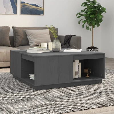 Afbeelding van Salontafel 100x101x40,5 cm massief grenenhout grijs