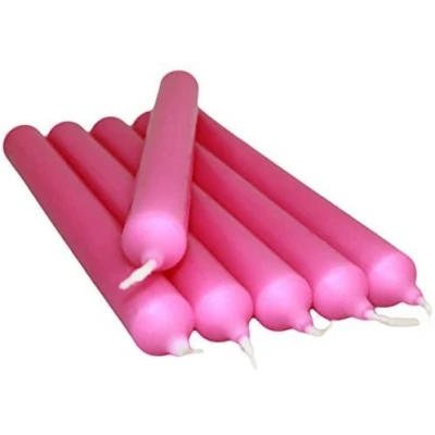 Afbeelding van REQUISITE NEEDS Pack van 10 x Kleurrijke Paraffine Wax Diner Stick Kaarsen (Hot Pink)