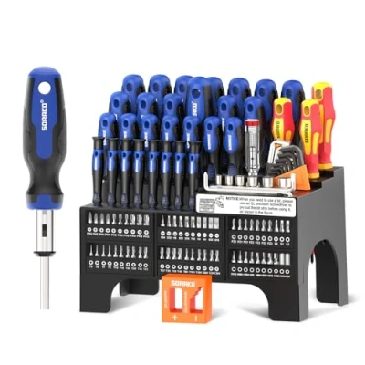 Afbeelding van SORAKO 118 delige schroevendraaierset, magnetisch, incl. ratelschroevendraaier, bits, precisieschroevendraaier, geïsoleerde schroevendraaier, spanningszoeker, voor onderhoud thuis en op kantoor