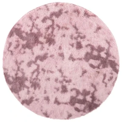 Afbeelding van vidaXL Vloerkleed hoogpolig 100x100 cm polyester roze