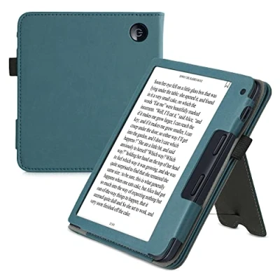 Afbeelding van kwmobile E reader hoesje compatibel met Kobo Libra 2 Ereader case van kunstleer cover in petrol