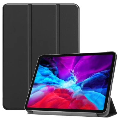 Afbeelding van Apple iPad Pro 12.9 (2020) Hoes: iMoshion Trifold Bookcase Zwart Kunstleder Tablet Hoezen