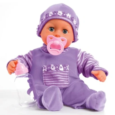 Afbeelding van Bayer Design 93826AF Babypop met functies, spreekt, zacht lichaam, fopspeen en fles, 38 cm