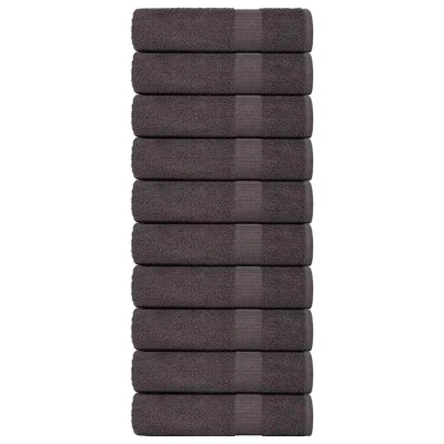 Afbeelding van vidaXL Douchehanddoeken 10 st 70x140 cm 360 g/m² 100% katoen antraciet