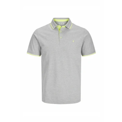Afbeelding van JACK &amp; JONES Heren poloshirt effen poloshirt, lichtgrijs gem., L