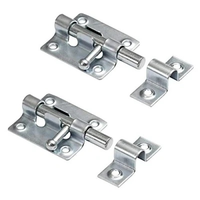 Afbeelding van LouMaxx Deurgrendel, set van 2 grendel 38 x 45 mm inclusief schroeven slotgrendel deur schuifknop vergrendeling voor deuren boutgrendel deurvergrendeling