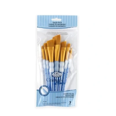 Afbeelding van Royal &amp; Langnickel RCC 304 Crafters Choice, Golden Taklon 7 delige kwastenset, schuin