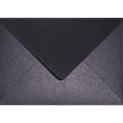 Afbeelding van Netuno 100 parelmoer zwart B6 enveloppen 125x175mm Aster Metallic Black Cooper puntflap zonder venster voor uitnodigingen wenskaarten bedankbriefje