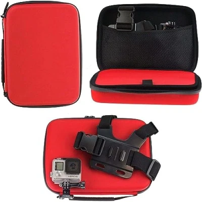 Afbeelding van Navitech Rood Actiecamera Harde Hoes Compatibel met de WOLFANG GA300 4K60FPS Action Camera