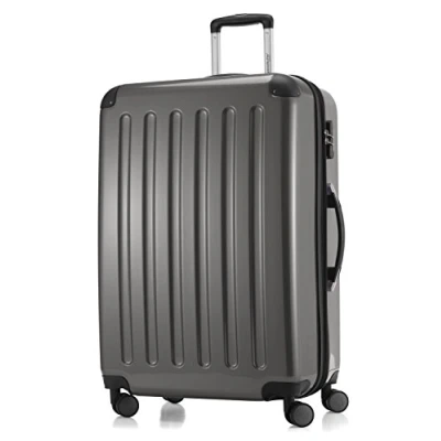 Afbeelding van HAUPTSTADTKOFFER Alex koffer met harde schaal, trolley, reiskoffer, 4 dubbele wielen, uitbreiding, titanium, Großer Koffer,