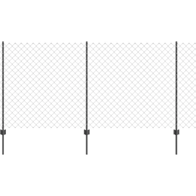 Afbeelding van vidaXL Kettinglink hek met 44 U palen Grijs 1,2x25 m Staal