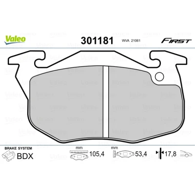 Afbeelding van Valeo Remblokset 301181