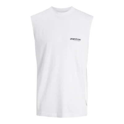 Afbeelding van Jack &amp; Jones Gedruckt Rundhalsausschnitt Top, Heren, Maat: Small, Bright white