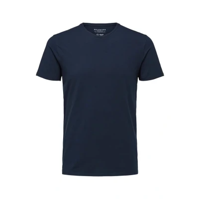 Afbeelding van Selected Homme Tshirt basic, Heren, Maat: Medium, Navy blazer