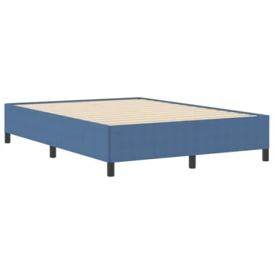 Afbeelding van vidaXL Bedframe Blauw Corduroy Stof, Engineered Hout, Massief Grenenhout