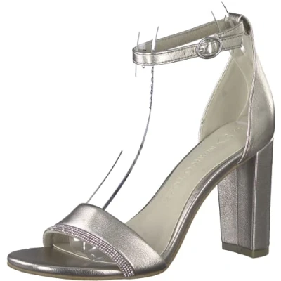 Afbeelding van Marco Tozzi Damessandalen 2 28022 30 met hak, Platinum comb, 38 EU, Kam, EU