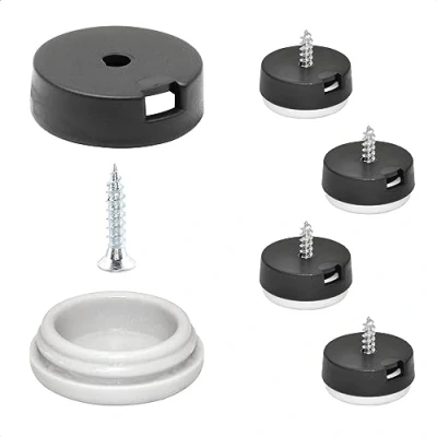 Afbeelding van WAGNER QuickClick® Kunststofglijders Meubelglijders set van 4 om vast te schroeven I 4x voet+schroef+glij inzetstuk verwisselbaar kunststof HYPER Ø 20 mm Made in Germany 15809000