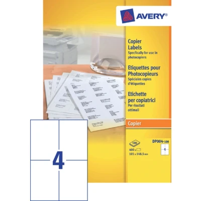 Afbeelding van Etiket Avery DP004 100 105x149mm wit 400stuks
