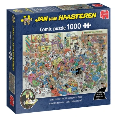 Afbeelding van Puzzel Jan van Haasteren Nederlands kampioenschap mens erger je niet 1000 stukjes