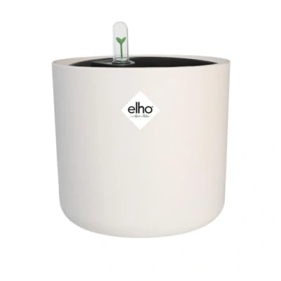 Afbeelding van Elho B.for Soft Rond 22 met Self Watering Insert Bloempot Watermeter 100% Gerecycled Plastic Ø 22.3 x H 20.4 cm Wit