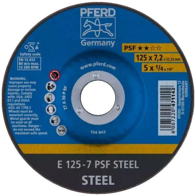Afbeelding van PFERD 62012634 Psf Steel Afbraamschijf gebogen Diameter 125 mm Boordiameter 22.23 10 stuk(s)