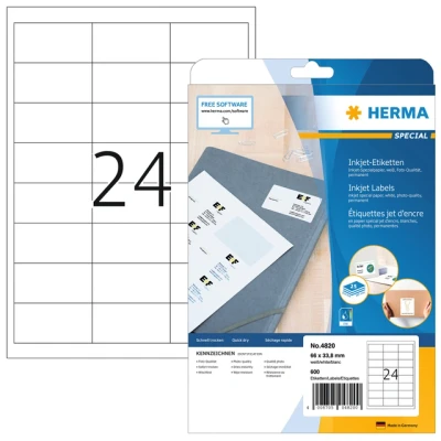 Afbeelding van Etiket HERMA 4820 66x33.8mm wit 600stuks