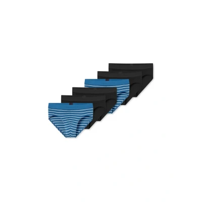 Afbeelding van Schiesser 6ER PACK RIO Slip Schwarz blau, Heren, Maat: Medium, blau