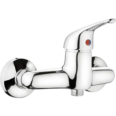 Afbeelding van Cornat douche eengreepsmengkraan &quot;Leon&quot; Hoogwaardige messing behuizing verchroomd 1/2 inch uitlaat/eengreepsmengkraan voor opbouwmontage/douchekraan / SA852