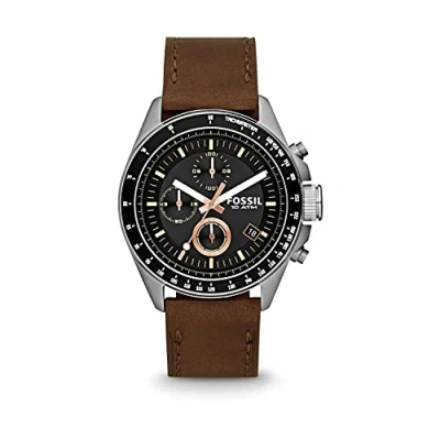 Afbeelding van Fossil Decker Chronograaf Bruin Leren Horloge