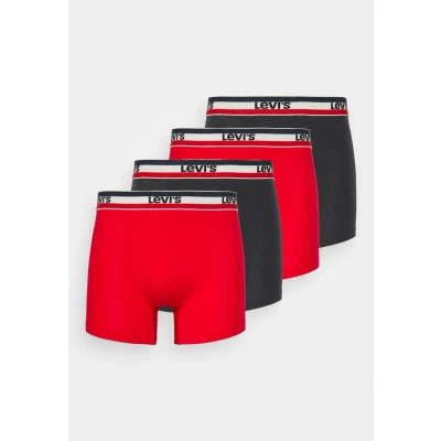 Afbeelding van Levi&#039;s MEN LOGO Brief 4 PACK Boxerbriefs, Heren, Maat: Small, Red/black