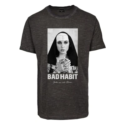 Afbeelding van Mister Tee Heren Mt2512 Bad Habit T shirt, Olijf, L, L